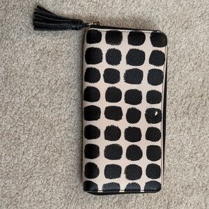 Kate Spade Black and Cream Polka Dot Wallet